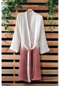 Resim Osimhen Müslin Gölgeli Bornoz %100 Pamuk Kırmızı-xxl Kırmızı 