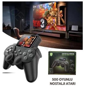 Resim Atari S10 Oyun Konsolu 500 Adet Nostalji Retro Oyun Taşınabilir Tek Konsol Gameboy Super Mario 