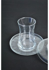 Resim 12 Parça Paşabahçe Heybeli Çay Bardağı Ve Rexy Çay Tabağı- Çay Ta 