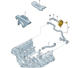 Resim Vass41 Audi A4 2002-2004 3.0 V6 Asn Motor Üst Havalandırma Valfi 06C103245 