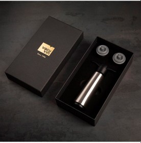 Resim Vacu Vin 6492616 Şarap Vakum Seti Paslanmaz Çelik 1 Pompa 2 Tıpa 