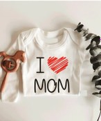 Resim Tuğbababy I Love Mom Uzun Kol Çıtçıtlı Organik Bebek Body Beyaz 