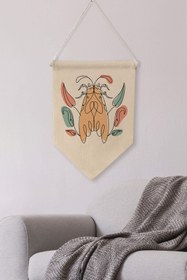 Resim Ofis Duvar Dekoru, Pinterest Oda Dekoru, Boho Kanvas Flama Askılı Duvar Örtüsü Ve Süsü NO:494 - Renkli - 14 / 70 x 100 