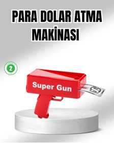 Resim Kanonik Education Super Money Gun Para Saçma Tabancası Yüksek Atış Güçlü Kırmızı Model 