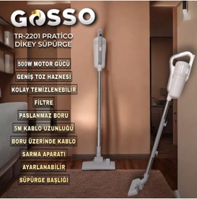 Resim Gosso Tr-2201 Torbasız Dikey Süpürge (METAL BORULU) 