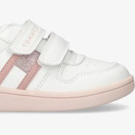 Resim Tommy Hilfiger Flag Velcro Bebek Pembe Spor Ayakkabı 