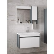 Resim Alfa Banyo Estella-OA 80 cm Mdf Aynalı Lavabolu Banyo Dolabı Takımı Demonte Değil 