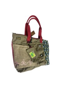 Resim Vintage Salaş Çok Renkli Orta Boy Günlük Seyahat Gezi Omuz Çantası 36cmx34cm Kırmızı 