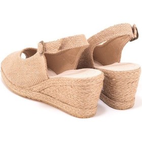 Resim Star Tombis Gerçek Elişi Burnu Açık Arkası Bantlı Dolgu Topuk Keten Hasır Espadril Handmade Çok Renkli 