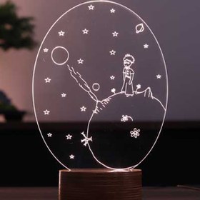 Resim BY-LAMP Küçük Prens Led Masa Lambası Ahşap Taban 7 Farklı Işık Renkli Gece Lambası Dekoratif Aydınlatma 