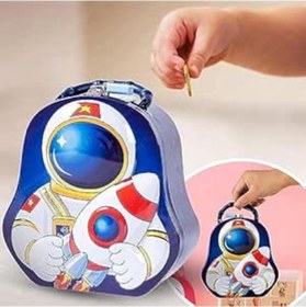 Resim Astronot Desenli Metal Kilitli Kumbara 