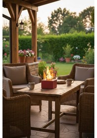 Resim Muko Kırmızı Biyoetanol Masaüstü Şömine - 1 Lt Copart Yakıt Hediye 