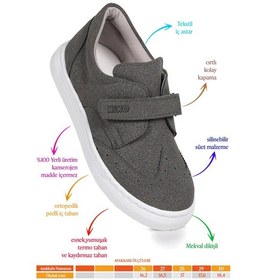 Resim Kiko Kids Richie Cırtlı Günlük Erkek Çocuk Casual Ayakkabı Füme Füme 