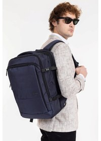 Resim Körüklü 15.6 Laptop Bölmeli Sırt Ve El Çantası Lacivert 