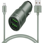 Resim Concord C-773 Lightning Kablo ve Metal Başlık Hızlı Araç Şarj Seti 2.4 + 3.5A 23W 