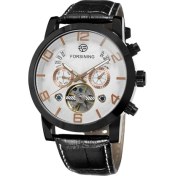 Resim Hanyang 01 Forsınıng Rahat Çift Halkalı Volan Mekanik Saat Dairesel Altın Kemer Saat Erkek Mekanik Saat (Yurt Dışından) 