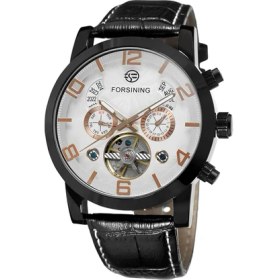 Resim Hanyang 01 Forsınıng Rahat Çift Halkalı Volan Mekanik Saat Dairesel Altın Kemer Saat Erkek Mekanik Saat (Yurt Dışından) 