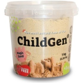 Resim Childgen Doğal Oyun Hamuru 9 Lu - Doğarl Kinetik Kum 1 Kg Naturel Çok Renkli 