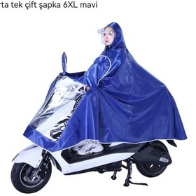 Resim Motosiklet Yağmurluk Panço Kalınlaşır Ve Yağmur Geçirmez Çift Erkek Ve Kadın Genel Panço Siyah - Gri 