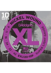 Resim D'addario Exl120-10P Takım Tel Elektro Gitar Teli 009-42 10 Set 