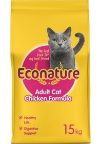 Resim Econature Tavuklu Yetişkin Kedi Maması Sarı Ambalaj 15 KG 