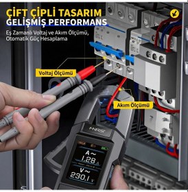 Resim Fnırsı Dmc-100 Akım Gerilim Pens Metre 10000 Sayımlı Dijital True Rms Multimetre 