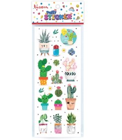 Resim Ticon Sticker 3d Kaktüs Çiçek Temalı 