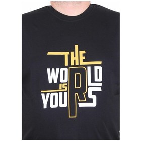 Resim Moc Grande Mocgrande Erkek Büyük Beden Sıfır Yaka Tişört The World 25170 Sıyah Siyah 
