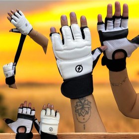 Resim Gök Sports Yetişkin Yarım Parmak Taekwondo MMA Eğitimi için ideal Bilek Bandajlı Tekvando Eldiveni 