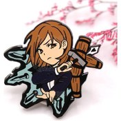 Resim Oazismarket Jujutsu Kaisen Anime Metal Enamel Pin - Çizgi Film Karakteri Aksesuar Saf Altın Renk 