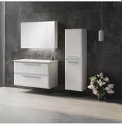 Resim Orka Nuvola 100 Cm Mdf Beyaz Banyo Dolabı Takımı Ve Boy Dolabı Beyaz 