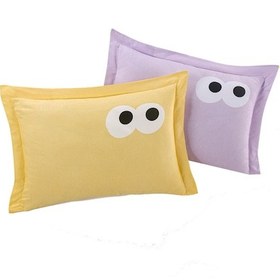 Resim 2li Yastık Kılıfı Oxf. Funny Sarı-lila Sarı-lila 