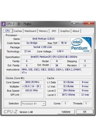 Resim intel Pentium G2010 Dual Core 2.8 GHz LGA1155 Desktop CPU SR10J 