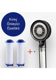 Resim Truva Kireç Önleyici Su Tasarruflu Duş Başlığı Siyah Krom 