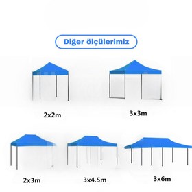 Resim Reyo 3x2 Kırmızı Katlanabilir Makaslı Çardak Tente 