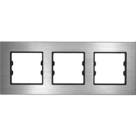 Resim Asfir Schneider Asfora Serisi Alüminyum Gümüş Üçlü Çerçeve Alg203-71 Modeli 