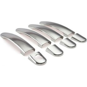 Resim Volkswagen -4 Uyumlu 1998-2004 Krom Kapı Kolu 4 Kapı Paslanmaz Çelik, 