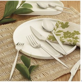 Resim Emsan Ayışığı 84 Parça 12 Kişilik Çatal Kaşık Bıçak Takımı Gümüş 