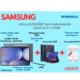 Resim Samsung Galaxy Tab S10 Ultra Wi-Fi 12 GB 512 GB 14.6" Tablet+Kılıf +S Pen +Buds Fe Kulaklık Hediye 