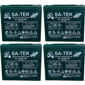 Resim Satek 12v 24 Ah Elektrikli Motosiklet Aküsü 4'lü Set Jel Akü Elektrikli Bisiklet Aküsü 2024 Üretim 