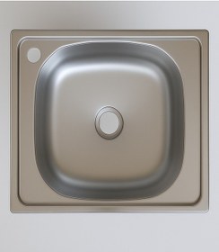 Resim Sinkon 40x50 Tezgah Üstü Krom Mutfak Evye Sol Delikli Küçük Sifonlu Krom 