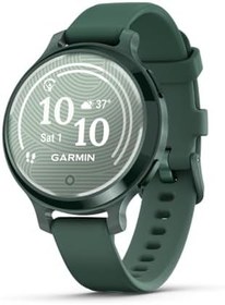 Resim Garmin Lily® 2 Aktif, Küçük ve Şık Akıllı Saat, Dahili GPS, Gizli Ekran, Desenli Lens, 9 Güne Kadar Pil Ömrü, Jasper Green Silikon Bantlı Jasper Green 
