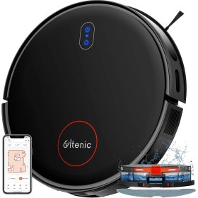 Resim Ultenic D6s Robot Vacuum Cleaner, Vibration Mopping, 3000Pa Strong Suction, Super Slim, APP Control, Ideal for Pet Hair, Hard Floors and Carpets 