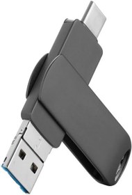 Resim Type-c & Lightning & Usb Flash Bellek 3 in 1 128Gb Usb3.0 Apple Android Pc Flash Bellek Sürücü 