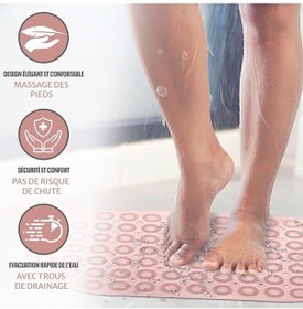 Resim Dln Shop Massage Bath Math Banyo & Duş Kaydırmazı Pembe Renk Masajlı Model Banyo Paspas V-142 Pembe 
