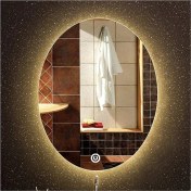 Resim Dnr-Mirror60xDnr-Mirror 80 cm Dokunmatik Tuşlu Günışığı Ledli Elips Banyo Aynası 