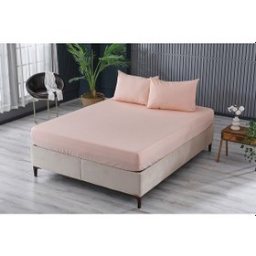 Resim Colourful Fitted Çarşaf Çift King Size - Somon 