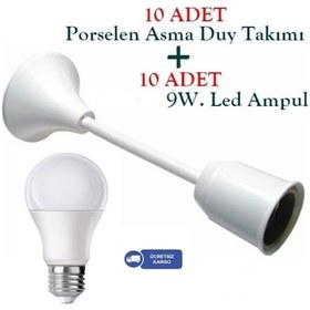 Resim 10 Adet Asma Duy Takımı + 10 Adet Led Ampul Paketi 
