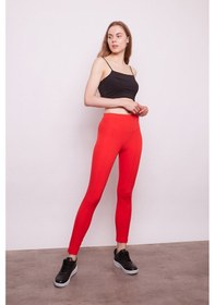 Resim JUMENT Power Strech Likralı Dar Kesim Yüksek Bel Beli Lastikli Bilek Boy Kumaş Pantolon-mercan 