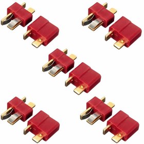 Resim T Plug Konnektör 5 ÇİFT Yüksek Akım Konnektör Lipo Pil Batarya Konnektör Erkek Dişi Set 